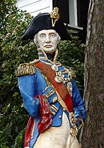 Grade II listed statue of Lord Nelson in Portmeirion, Wales. (See "Portmeirion, Lord Nelson section")