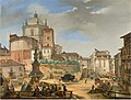 87. Giuseppe Elena, Veduta della piazza della Vetra in Milano, 1833