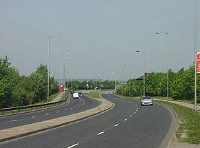 Dual carriageway, four-lane A630 passes through Rotherham as the Centenary Way
