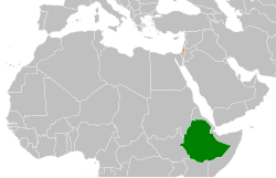 Map indicating locations of Ethiopia and Palestine