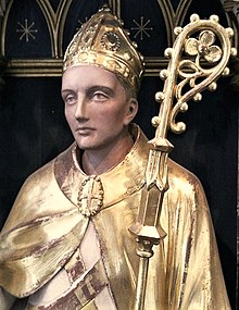 photograph of statue of Felix in a church
