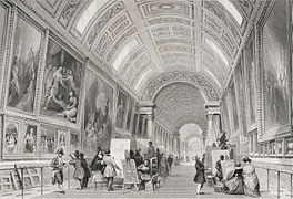 Grande Galerie in the 1840s, by Thomas Allom