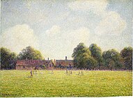 A painting by Camille Pissarro called Hampton Court Green (1891)