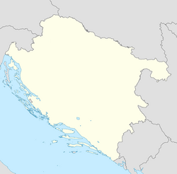 Map of the Independent State of Croatia with coloured markers showing the locations of the headquarters of the division during 1943