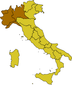 Map of Italy, highlighting Northwest Italy, highlighting central Italy