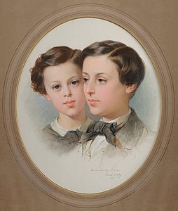 Jean Frédéric André Poupart, Baron de Neuflize, and his brother, 1859