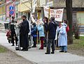 Image 6Orthodox priest Libor Halík with a group of followers. Halík has been chanting daily for over five years against abortion via megaphone in front of a maternity hospital in Brno, Moravia. (from Freedom of speech by country)
