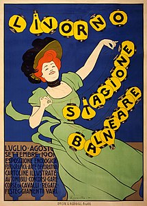 Poster for baths of Livorno by Leonetto Cappiello (1901)