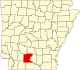 State map highlighting Ouachita County