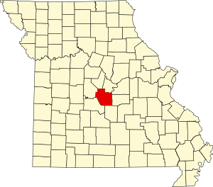 Map of Missouri highlighting Miller County