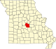 A state map highlighting Miller County in the middle part of the state.