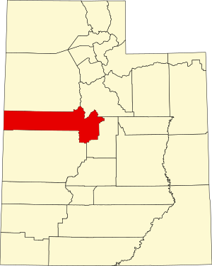 Map of Utah highlighting Juab County