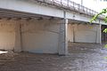 N. Austin Avenue bridge with river at 15 feet. 25-foot high-water mark is from November 2001 flooding.