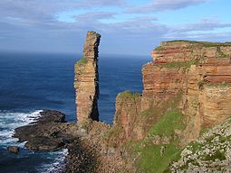 The Old Man of Hoy, at the western side of the island, seen from the south