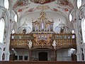 Innenansicht der Wallfahrtskirche Maria Hilf, Blick auf die Orgel