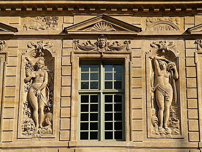 Detail of the decoration of the Hotel de Sully