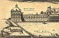 Ribeira Palace (16th century) of Lisbon on an 18th-century engraving