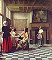 Pieter de Hooch, Wife and Husband toasting, 1658