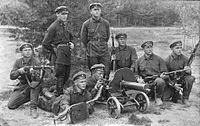 Red Army soldiers with a Maxim machine gun, c. 1930