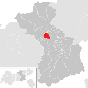 Lage der Gemeinde Schwaz im Bezirk Schwaz (anklickbare Karte)