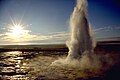 Ein Geysir-Ausbruch in Island