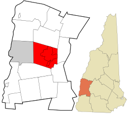 Location in Sullivan County and the state of New Hampshire