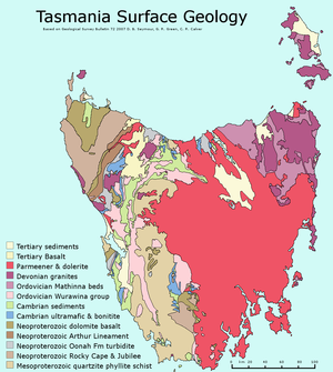 Surface geology of Tasmania