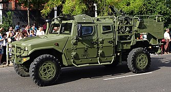 Spanish LWB version with armored crew-cab and weapon-system on open rear bed
