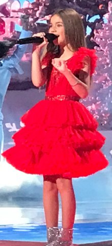 Valentina during the Junior Eurovision Song Contest 2021