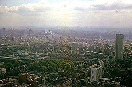 View of the British Museum and the Thames from the BT Tower, 1966