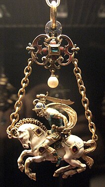 Pendant with mounted warrior, German, mid-16th century, WB.161