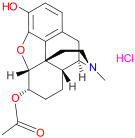 Chemical structure of 6-acetyldihydromorphine hydrochloride.