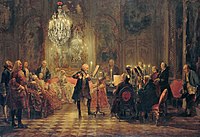 Frederick the Great Playing the Flute at Sanssouci , 1852
