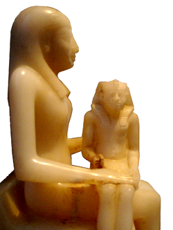 Ankhnesmeryre II, the queen of Egypt, and her child (son) Pepi II Neferkare, the pharaoh of Egypt.
