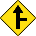 (W2-4) Side road intersection from right