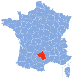 Location of Aveyron in France