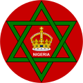 Badge of Colonial Nigeria (1914–1952, Green star of David on red disk)