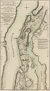 Military map detailing the Battle of Fort Washington on November 16, 1776