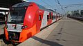 Electric train Lastochka (eng. Swallow) ES2G-016 Moscow-Tver at the Leningradsky railway station