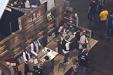 A bird's-eye view of the Electronic Cigarette Convention in Anaheim, California, United States in 2013.