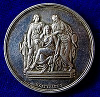 France, The Three Graces Silver Prize Medal 1833 (ND) by Eduard Gatteaux for the École nationale des Beaux-Arts, Paris, obverse