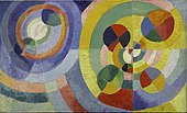 Robert Delaunay, 1930, Circular Forms, oil on canvas, 67.3 × 109.8 cm, Solomon R. Guggenheim Museum, New York, Gift by Andrew Powie Fuller and Geraldine Spreckels Fuller Collection, 1999