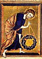 Gott als Baumeister, Bible moralisée, ca. 1250, Wien, Nationalbibliothek