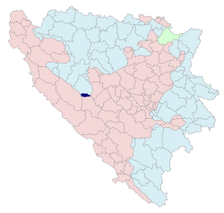 Location of Kupres (Republika Srpska) within Bosnia and Herzegovina