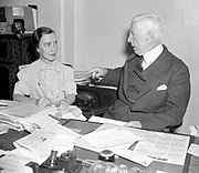 Mark Sullivan with his secretary, Mabel Shea