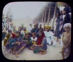 Group of Tamil natives at the pier, 1895.