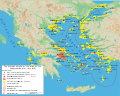 Image 24Delian League ("Athenian Empire"), immediately before the Peloponnesian War in 431 BC. (from Ancient Greece)