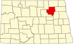 State map highlighting Ramsey County