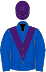 Royal blue, purple chevron, purple cap