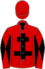 Red, black cross of lorraine, diabolo on sleeves